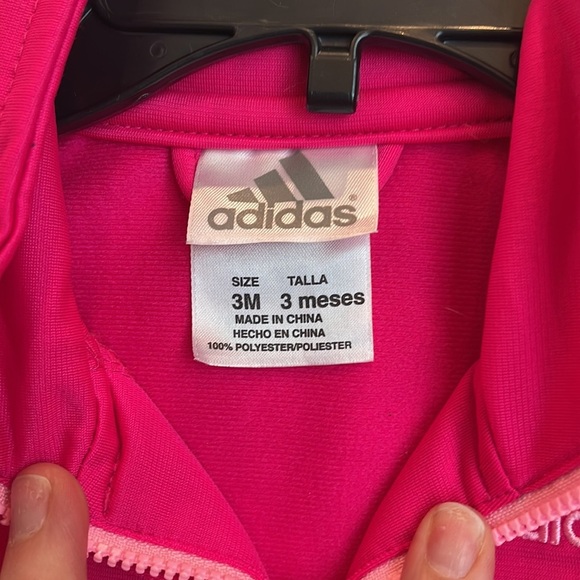 Adidas Pink Embroidered Track Jacket Size 3 Months - Picture 4 of 6